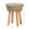 Bali & Pari Denver Modern Bohemian Natural Seagrass and Acacia Wood Stool 243-13534-ZORO - alternate 2